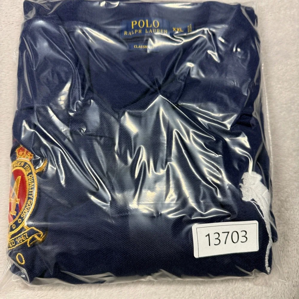 Polo Ralph Lauren Big Pony Polo Shirt Mens XXL Navy Blue Crest Classic Fit 13703